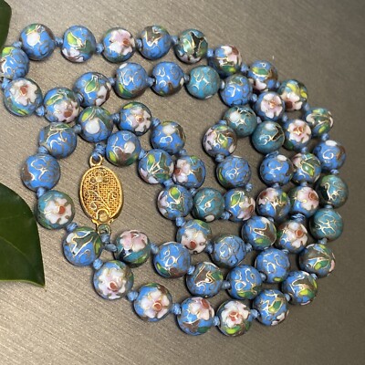 Collier Fantaisie Émaillé Vert Et Bleu - Acier Inoxydable - Occasion