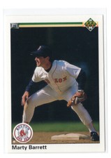 Baseball Card - 1990 Marty Barrett 133 - Boston Red Sox Upper Deck 90 MLB