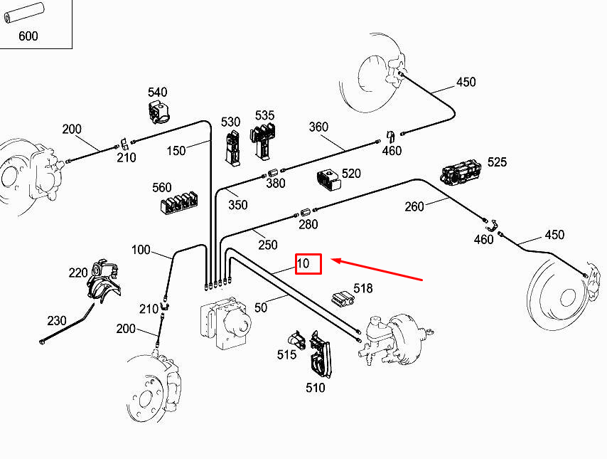 CONDUITE DE FREIN D'ORIGINE MERCEDES-BENZ E W212 A2124204126