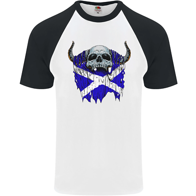 T-Shirt In Cotone Da Uomo Con Attitudine Biker Scozzese T-Shirt In Cotone Da Uomo Con Attitudine Biker Scozzese