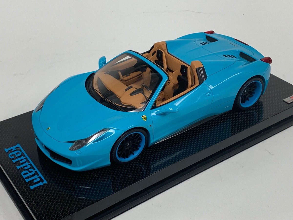 1/18 MR Collection Ferrari 458 Spider Baby Blue Frgiato Wheels on