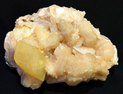 Stilbite bows formation W/ calcite cube natural mineral specimen