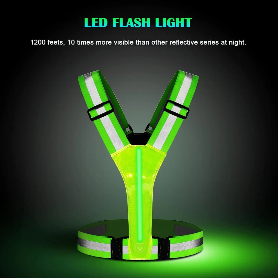 LED Reflective Running Vest Light For Night Jogging and Cycling Traffic Safety - Image 3 of 4