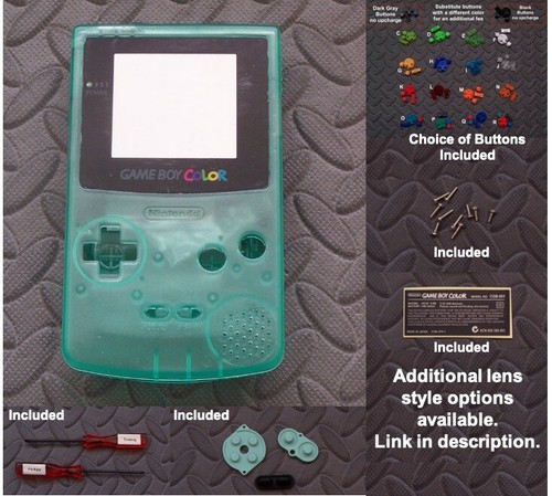 Nintendo Game Boy Color GBC Shell + Glass Lens + Buttons- Pick Shell Color! - Picture 9 of 25