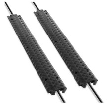 80 Inch Ramp Rubber Floor Cord Concealer 1 Channel Heavy Duty Wire Pack of 2