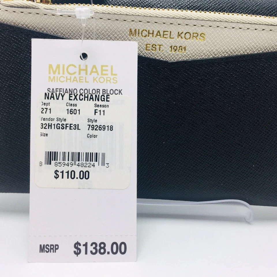 Michael Kors SAFFIANO цвет блока кожи сумка бумажник застежки большой тонкий клапан - Изображение 4 из 4