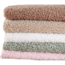Fleece Faux Sheepskin Sherpa Fabric DIY Fluffy Plush for Lining Material Craft