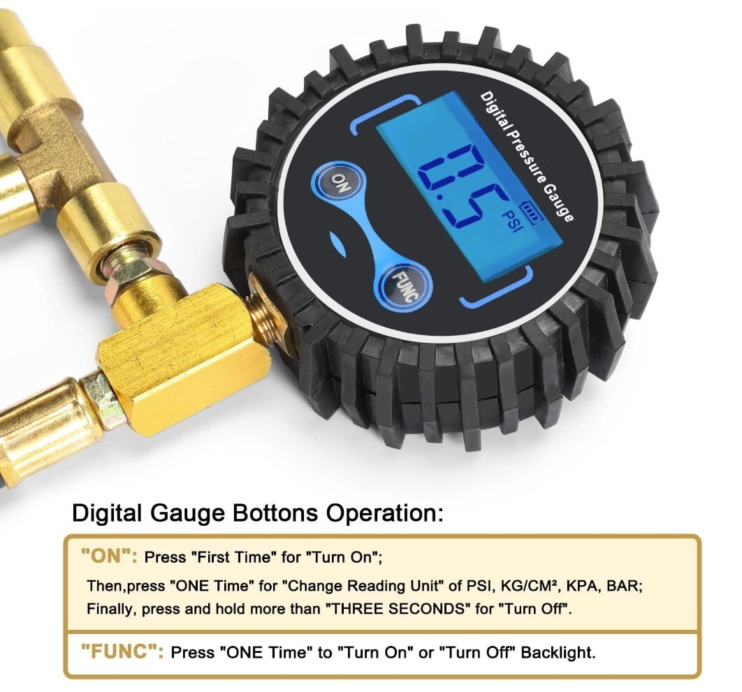 Digital Fuel Injection Pressure Tester Kit Fuel Pressure Gauge 0300