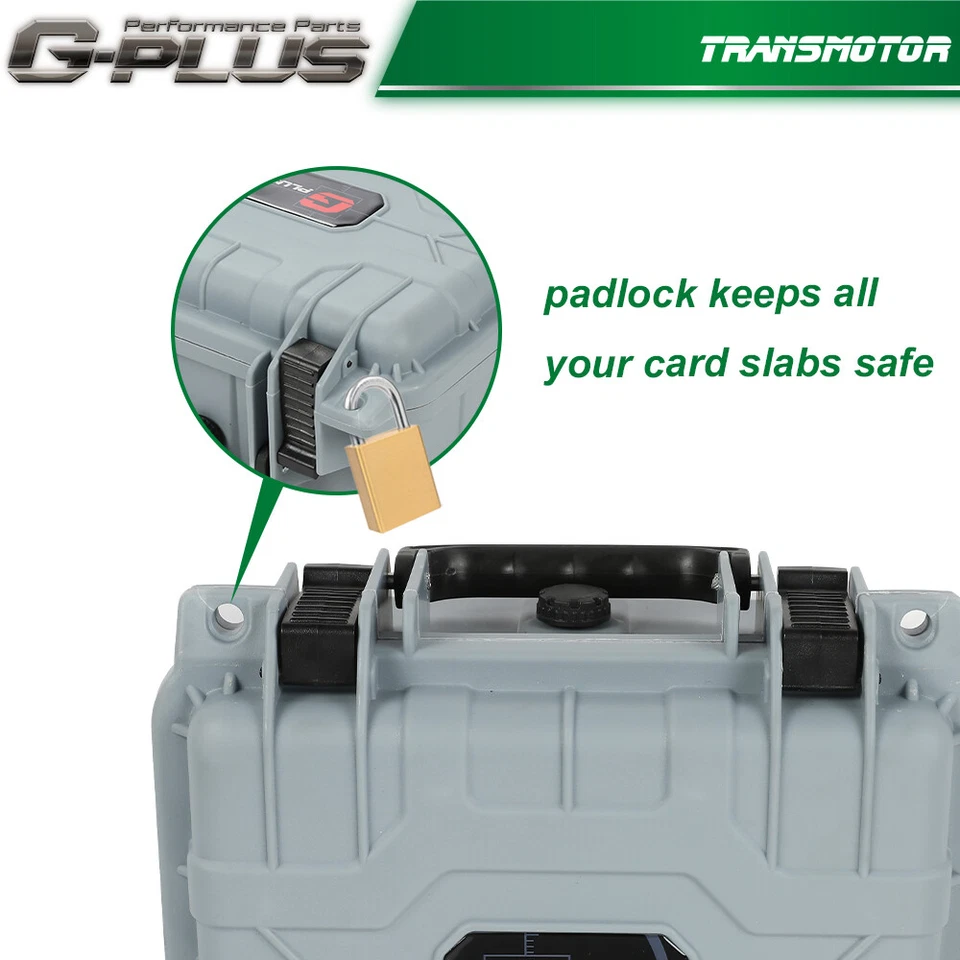 Gray 50 CT Graded Card Storage Box Travel Waterproof Case Slab Holder+Protector - Image 4 of 4