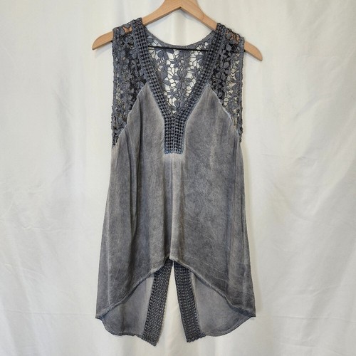 Venus Womens Crochet Top Size M Blue Festival Fairy Witchy Grunge Whimsigoth - Picture 2 of 9