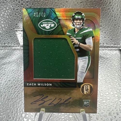 2021 Panini Gold Standard /49 Zach Wilson RPA AUTO Jumbo Patch RC Broncos Jets