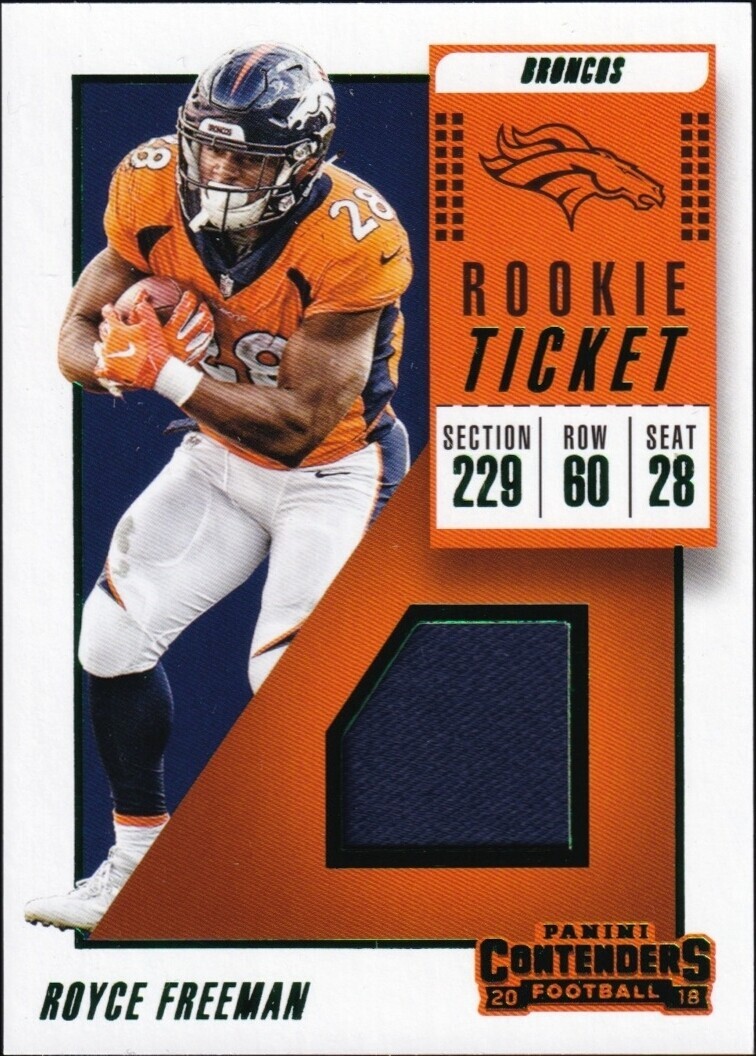 2018 Panini Contenders Rookie Ticket Swatches #RTS-24 - Royce Freeman Jersey