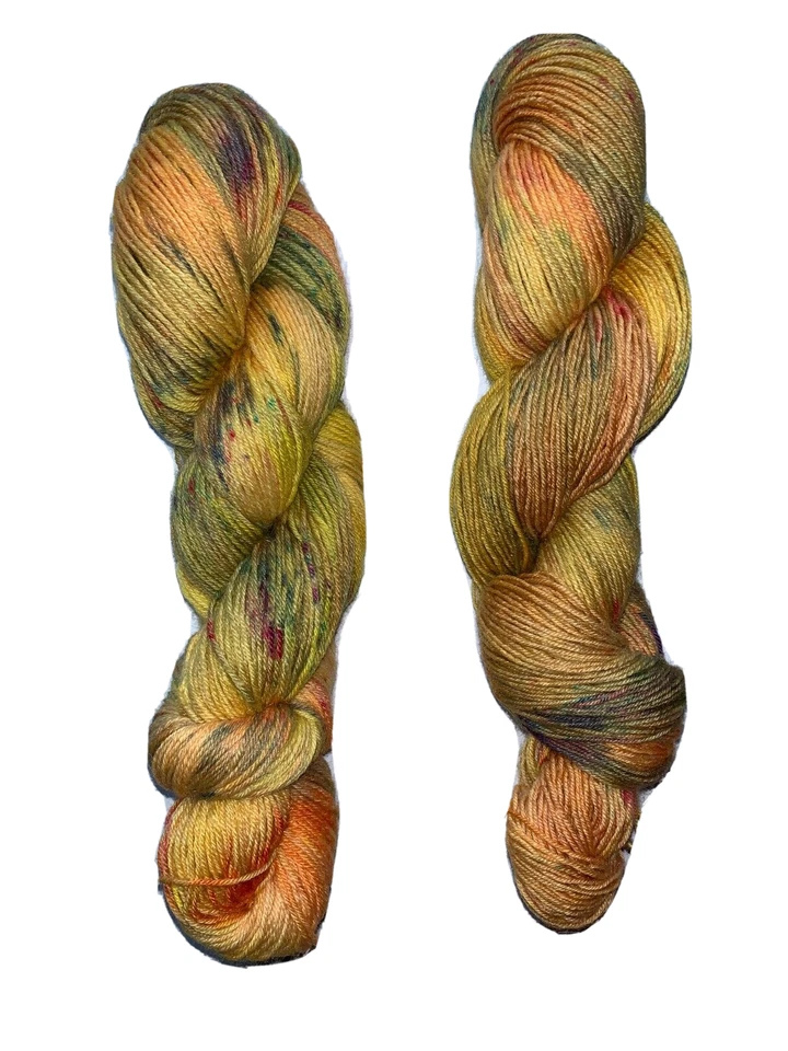 100 g MERINO-edle MAULBEERSEIDE-LEINEN-Garn -Handgefärbt *GOLDEN PUMPKIN* - Bild 2 von 2