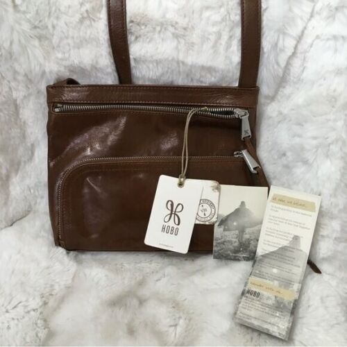 Borsa a tracolla NUOVA HOBO Cassie Cafe in pelle cognac - Foto 5 di 16
