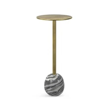 SIMPLIHOME Melene Modern Contemporary Wide Metal Side Table for The Living