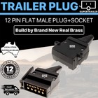 12 Pin Flat Trailer Socket Plug Set Connector Trailer Caravan Camper Adaptor NEW
