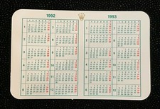 GENUINE VINTAGE ROLEX CALENDAR CARD 1992-1993