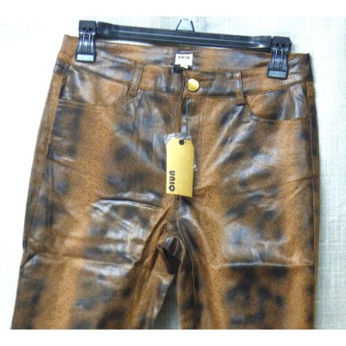 UNIQ women’s Faux-leather, Skinny Ankle Pants, Brown, Medium - Picture 3 of 11