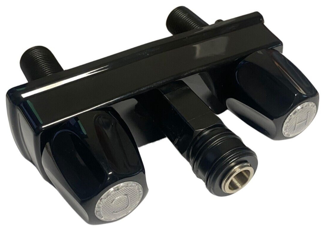 Black Shower Faucet Hot Cold Quick Connect Fitting Camper RV Motorhome Van