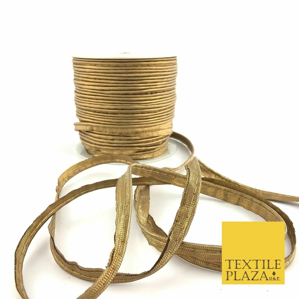 TEXTILE PLAZA 10 mm Antik Gold Paspel Gotta Flansch Umrandung Bordüre Borte Indianerband (X7)