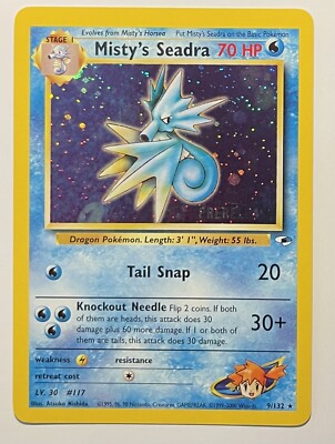 Pokemon Gym Heroes Prerelease - Holo Misty's Seadra 9/132 Vintage