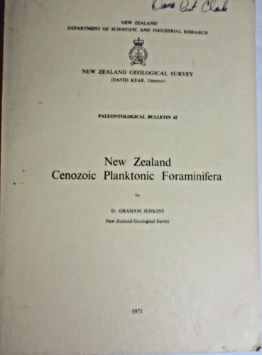 New Zealand Cenozoic Planktonic Foraminifera by D.G. Jenkins 1971 - 第 1/11 張圖片