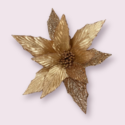 Goldener Weihnachtsstern Poinsettia Goodwill Kunstblte Weihnachten m. Clip  28cm | eBay.de