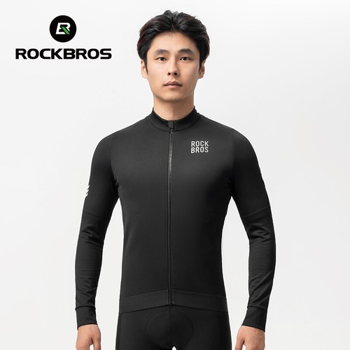 ROCKBROS Men Thermal Jersey Jacket Cycling Clothing Long Sleeves Sporty Wear