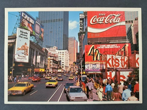 Postcard Times Square, NY Coca Cola and Casio Signs