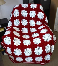 SNOWFLAKE Crocheted Afghan - 56" x 72"