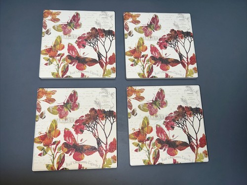 16 Absorbent Ceramic Stone Colorful Butterfly Butterflies Drink Deco Coasters - Picture 4 of 9