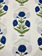 Indian Handmade Parrots Hand Block Print Running Cotton Voile Fabric By The Yard