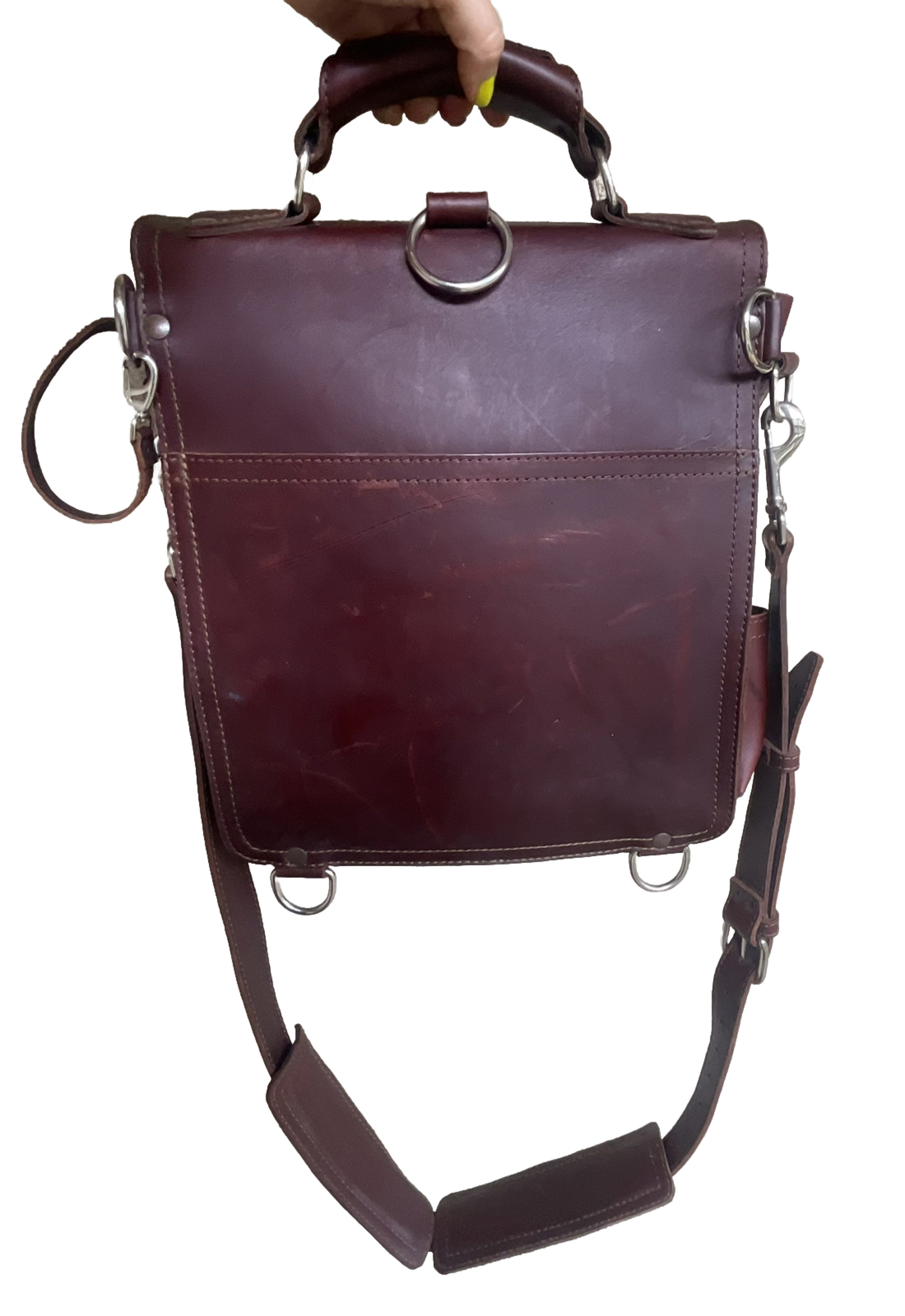 Saddleback Squared Leather Backpack Messenger Che… - image 3