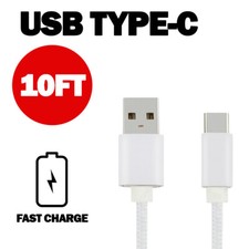  10FT Long Fast Charging Cord Type C Cable USB-C For Samsung Galaxy A10E A20 A5