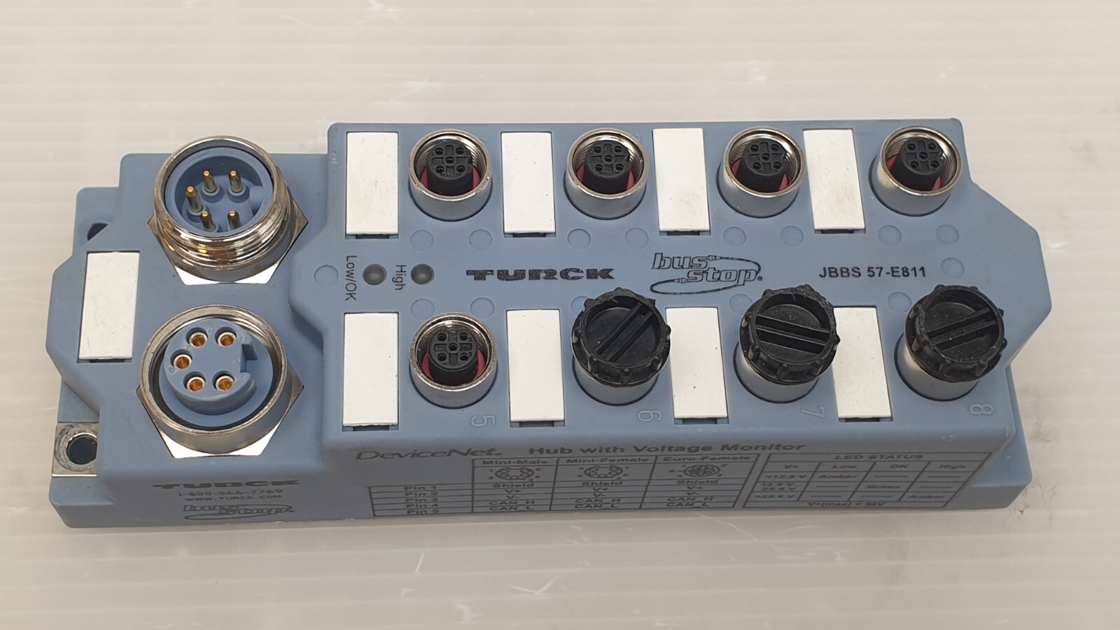 Turck JBBS 57-E811 Bus Stop DeviceNet Hub Voltage Monitor | eBay