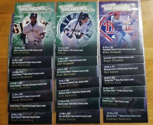 2003 Topps Record Breakers Insert singles you pick fill your set