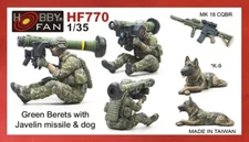 Hobby Fan HF770 1/35 U.S. Green Beret with Javelin missile & Dog Resin Kit Set