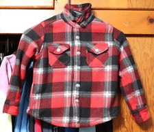 Eddie Bauer Buffalo Plaid Sherpa Lined Jacket Shacket Boys Extra Small YXS 4/5