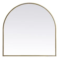 Elegant Decor Ayra 30x30" Arch Modern MDF Wood/Iron Mirror in Brass