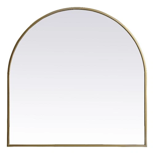 Elegant Decor Ayra 30x30" Arch Modern MDF Wood/Iron Mirror in Brass - Picture 1 of 9