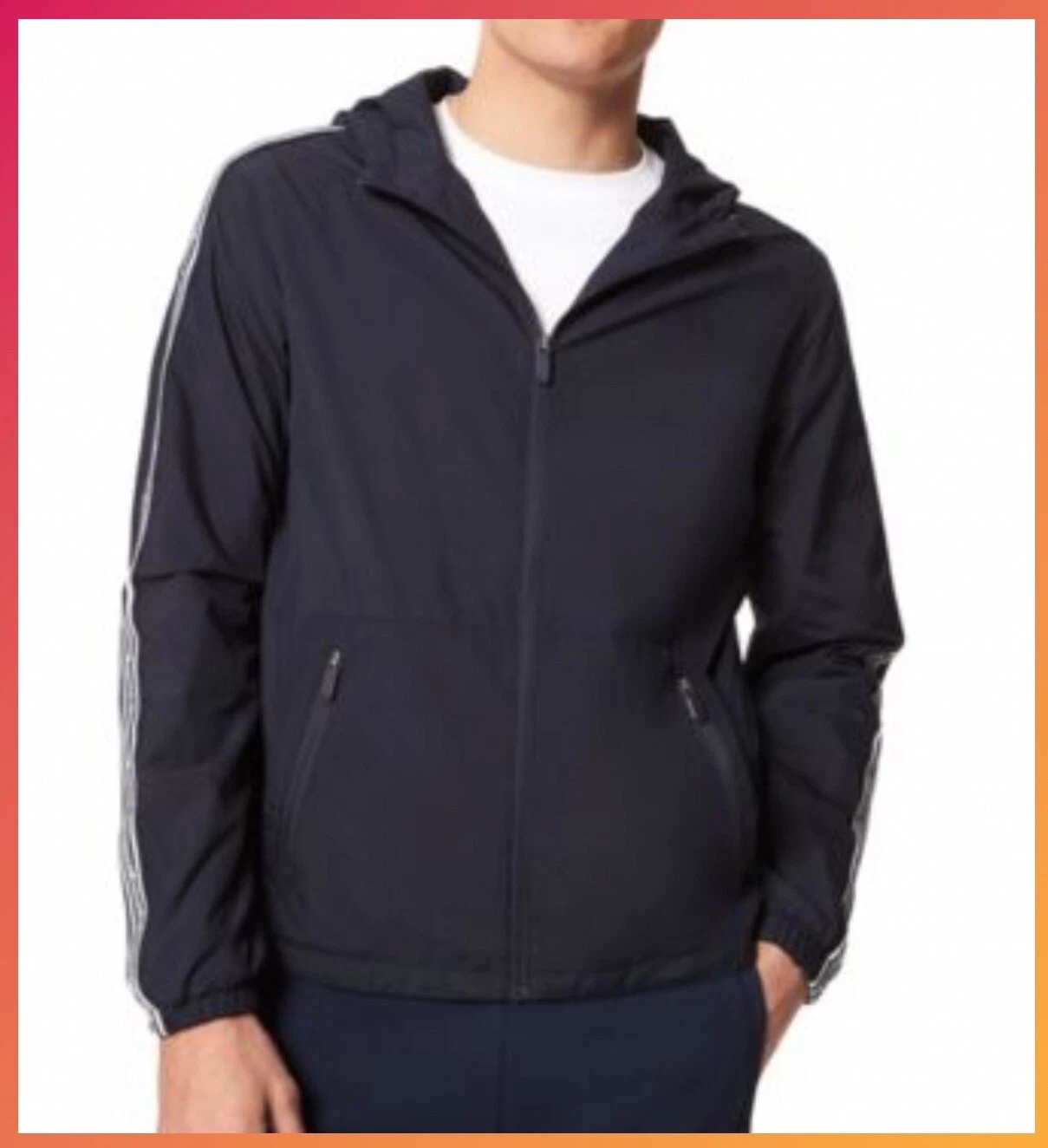 NWTMICHAEL KORS Men's SIZE MEDIUM Lightweight Packable Hooded Jacket