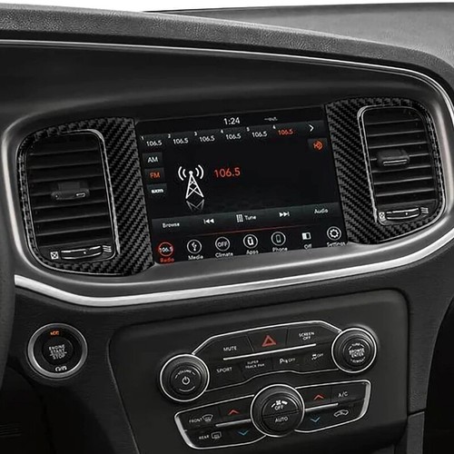 Real Carbon Fiber Front AC Air Vent Outlet Cover Trim for Dodge Charger 2015+ - Foto 4 di 9