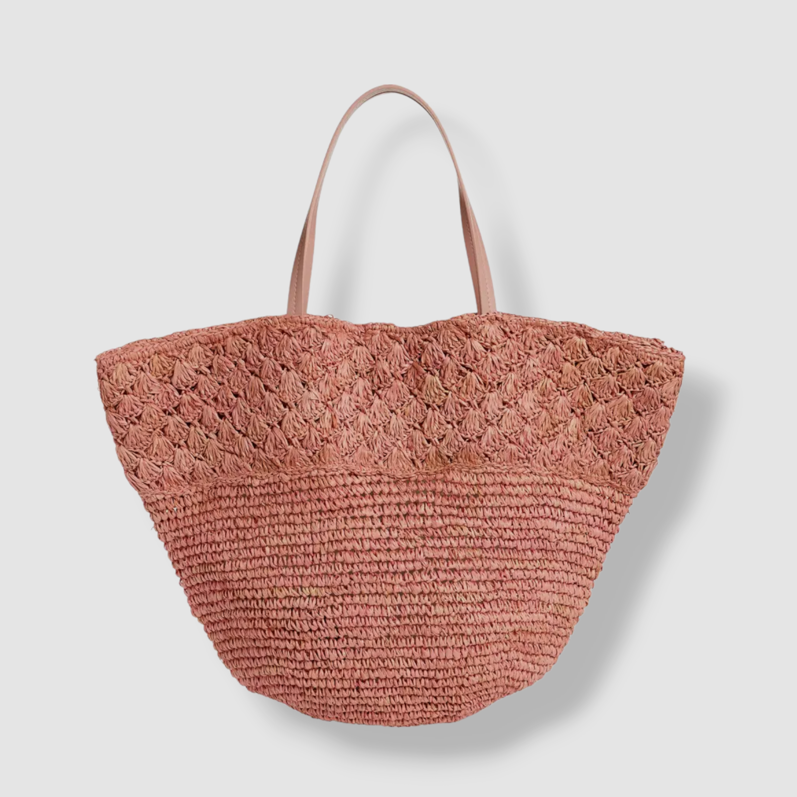 $186 BTB Los Angeles Women's Pink Straw Sera Tote Bag