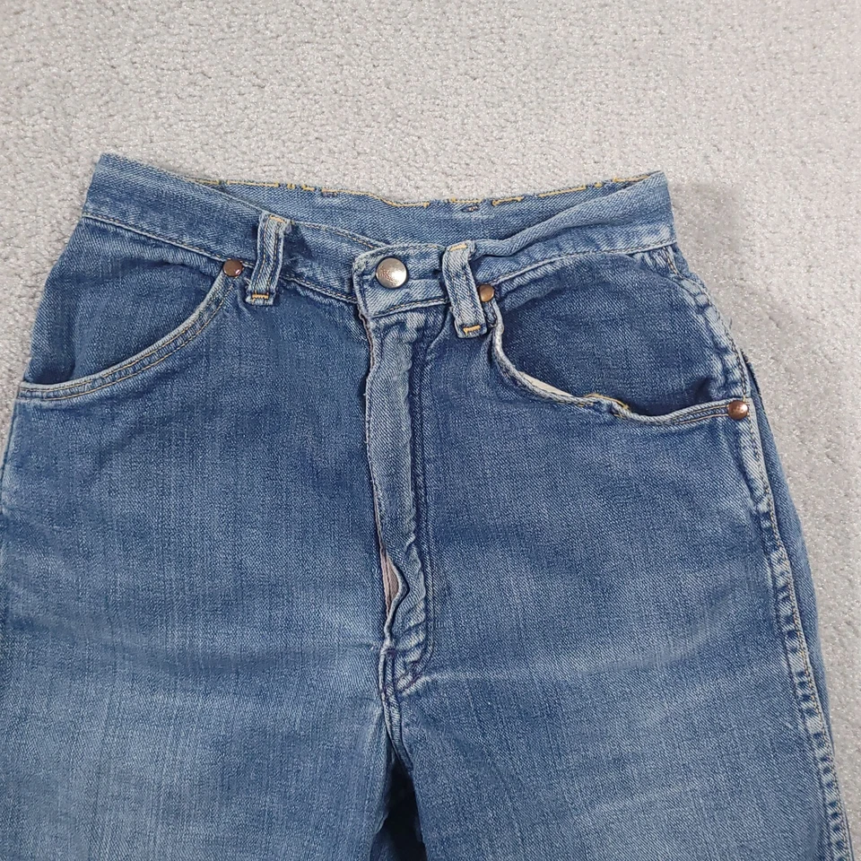 Shorts jeans feminino vintage Wrangler Sanforized Blue Bell anos 50 anos 60 Misses 12 EUA FLAW - Imagem 3 de 4
