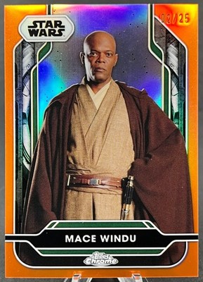 2024 Chrome Star Wars Costco Super   MACE WINDU Orange 02 /25 Costco Exclusive