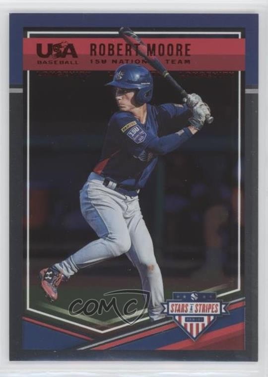2018 Panini USA Baseball Stars & Stripes Longevity Ruby /249 Robert Moore 07rd