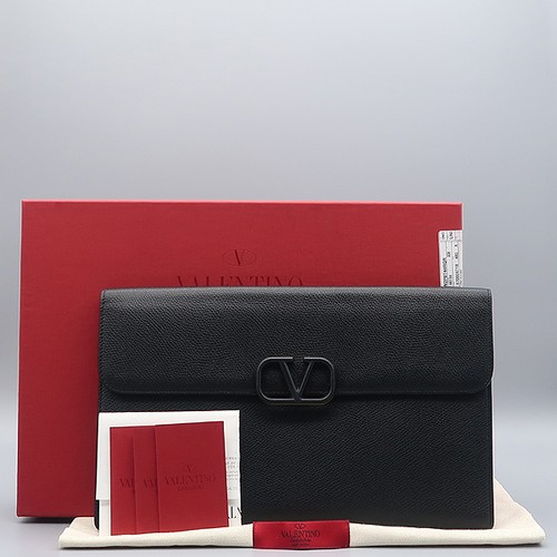 VALENTINO UW2P0T44RQR Black Leather VSLING Clutch Bag