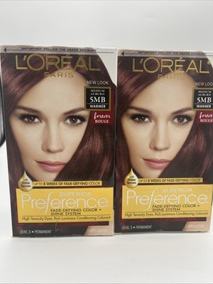 2 PACK L'Oreal Paris Superior Preference Fade-Defying Color + Shine System, #5MB