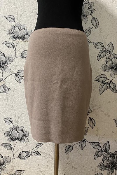 Damen Akris Rock Beige Kaschmir S