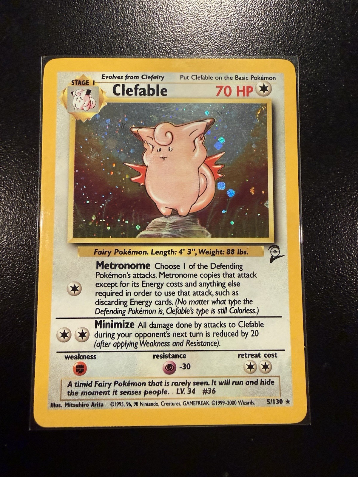 Clefable 5/130 Base Set 2 Holo Rare 2000 WOTC Pokemon Card LP